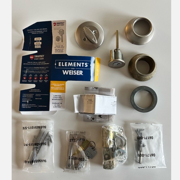 Weiser Elements SmartKey Deadbolt, Satin Nickel (New, Open Box, Never Installed) - Picture 2 of 6